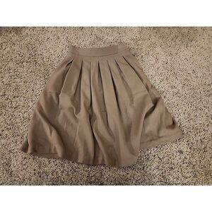 Ann Stevens New York Vintage Wool Skirt Tan Size 10 Pleated